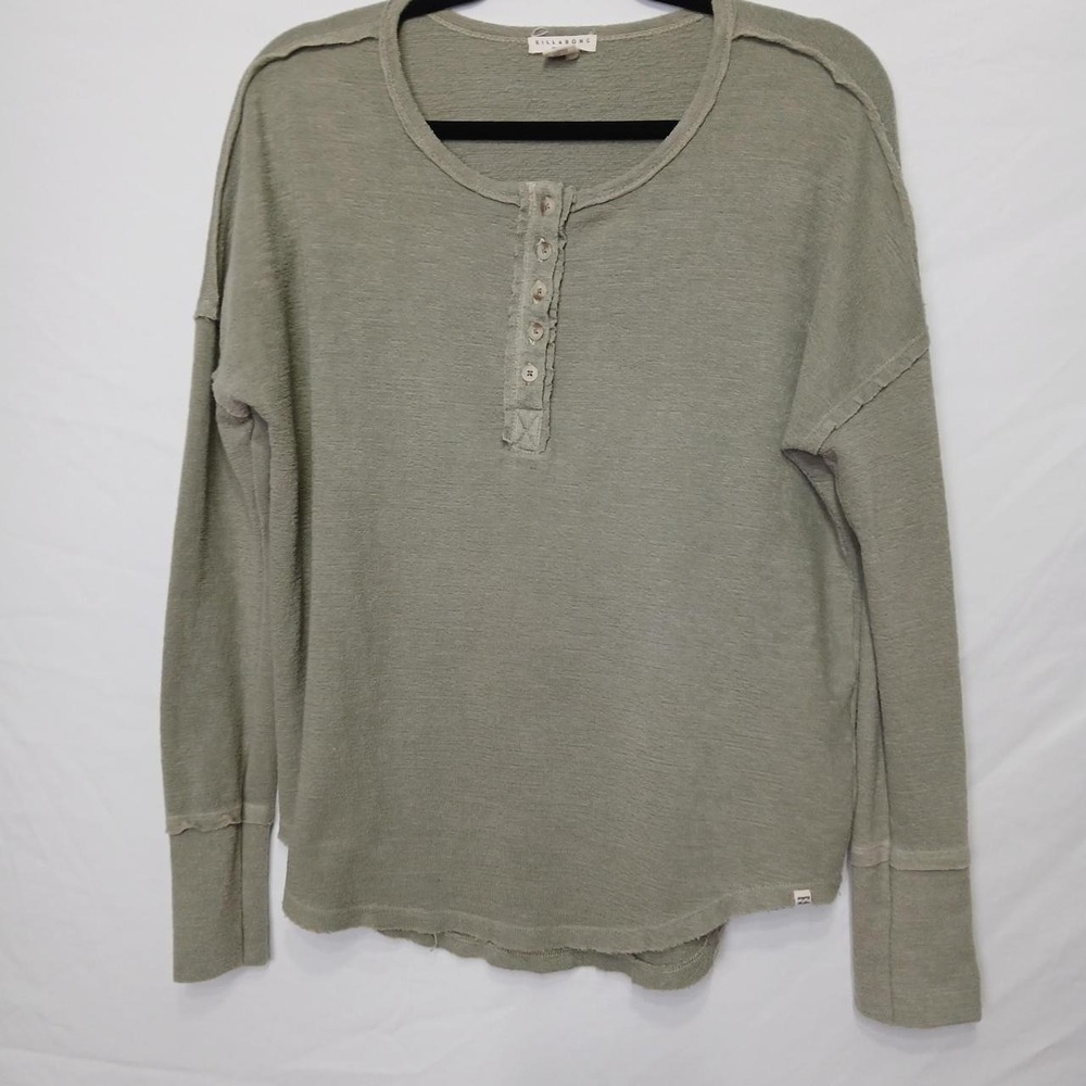 Billabong Sz S Henley long sleeve beach boho surf hippie granola oversize